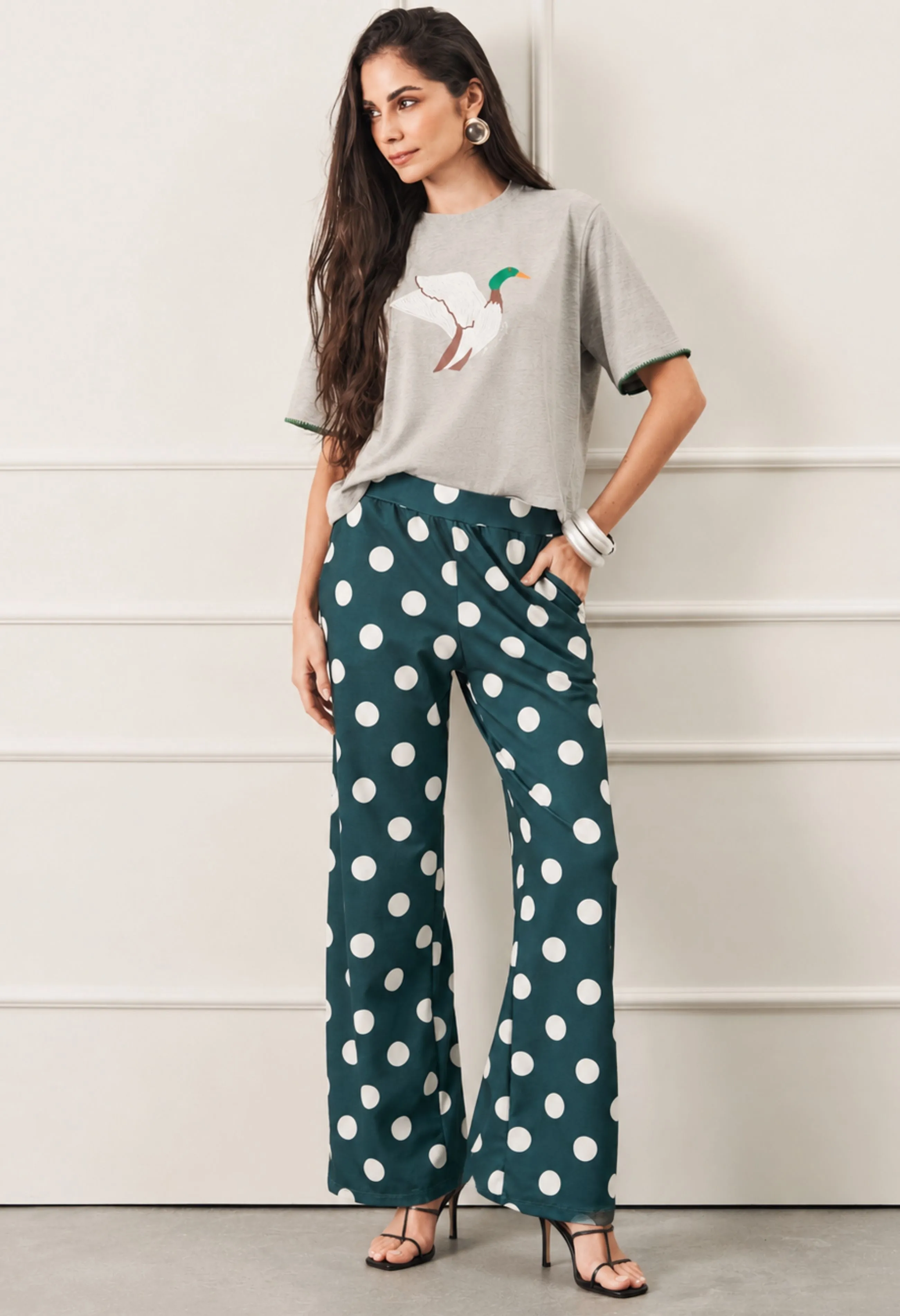 Calça Poá Verde